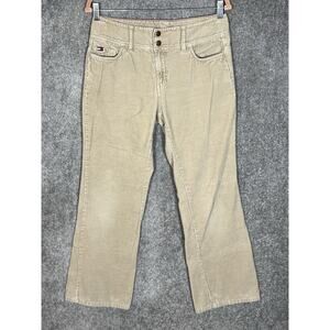 Tommy Hilfiger Jeans Corduroy Pants Womens Size 6 Tan Cotton Pockets Bootcut Y2K